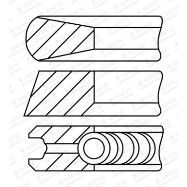 GOETZE ENGINE Kolbenringsatz | 08-443400-00