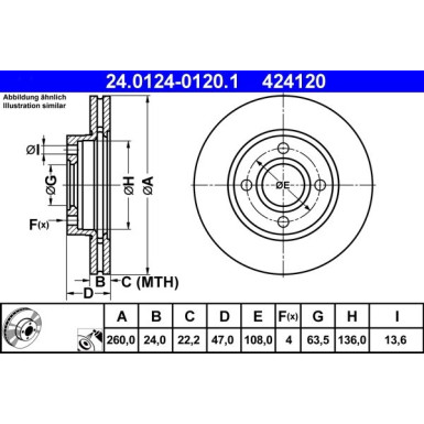 Bremsscheibe Ford P. Mondeo/Scorpio 1.6-2.9 93-00 | 24.0124-0120.1