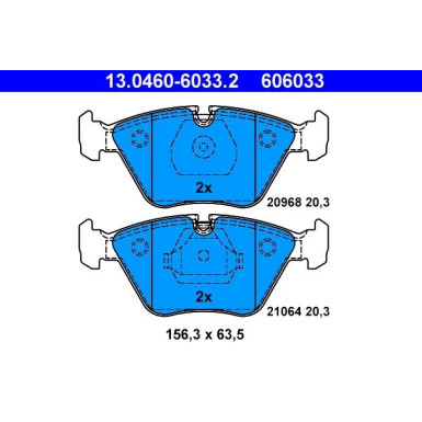 Bremsbelagsatz Bmw S. 5/7/Z3 1.8-5.0 86-02 | 13.0460-6033.2