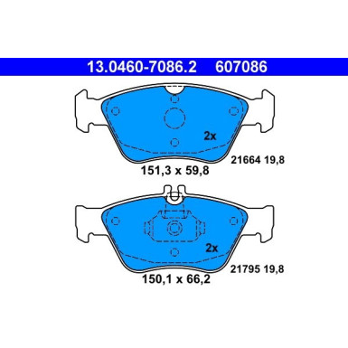 Bremsbelagsatz Db P. W202/210 93 | 13.0460-7086.2