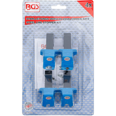 BGS Stahlleitungs-Verschlussklemmen-Satz | 4-tlg | 8705