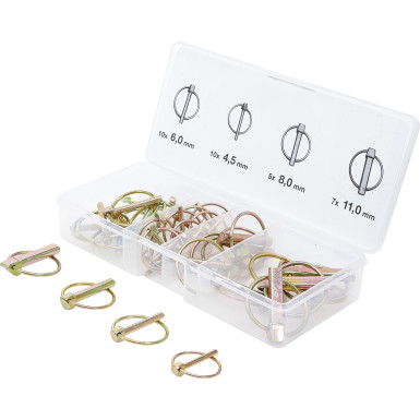 BGS Klappsplinte-Sortiment Bolzen-Ø 4,5 - 11 mm 32-tlg BGS Do it yourself 88195