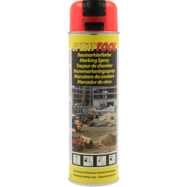 Spray2L Markierer neonrot 500ml | Baum, Baustellen und Forst Markierer | 119606
