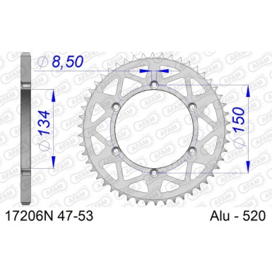 NB AFAM Kettenrad ALU 51 Zähne | für 520 | 17206N-51
