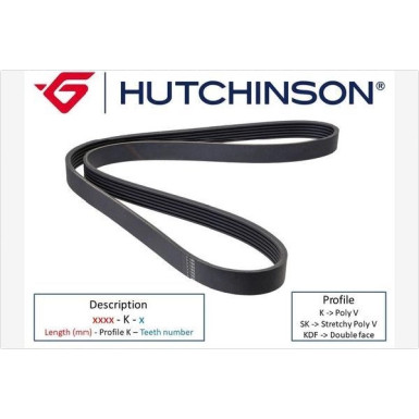 HUTCHINSON Keilrippenriemen | 1530 K 6
