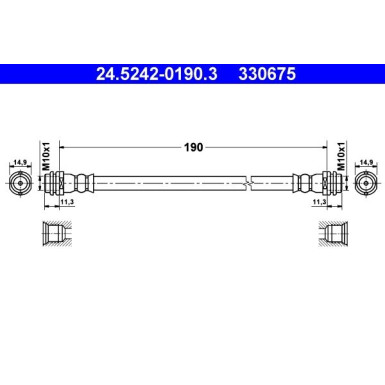 ATE Bremsschlauch | 24.5242-0190.3