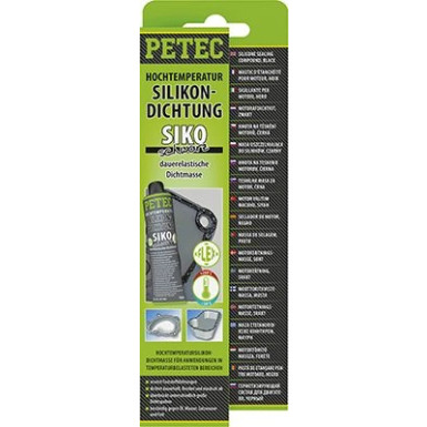 Petec Silikond Schwarz 70ml SB-Karte Hochtemperatur-Silikondichtung, SIKO black Motorendichtmasse 97780