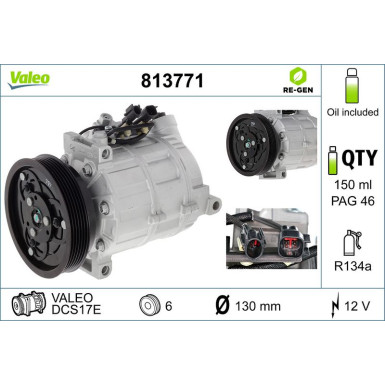 VALEO Kompressor, Klimaanlage 399570 VALEO RE-GEN AT