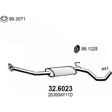Mittelschalldämpfer NISSAN Micra 02 32.6023