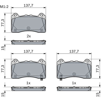 Bremsklötze | FORD Focus 3 10 | 0 986 424 388