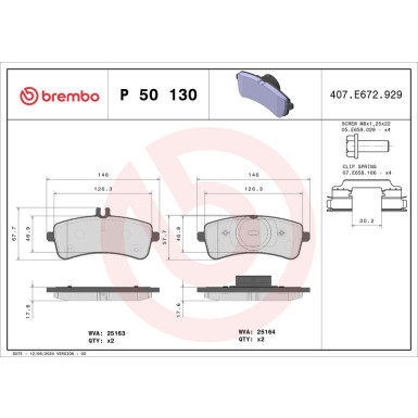 BREMBO Bremsklötze HA MERCEDES SL 12 PRIME LINE P 50 130