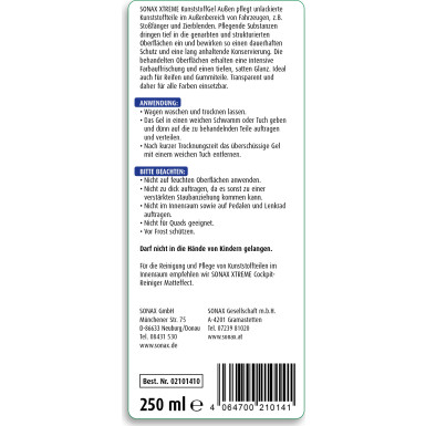 Sonax Xtreme KunststoffGel Außen 250ml XTREME KunststoffGel Außen 02101410