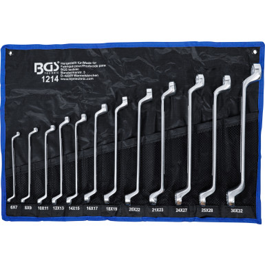 BGS Doppel-Ringschlüssel-Satz | gekröpft | SW 6 x 7 - 30 x 32 mm | 12-tlg | 1214