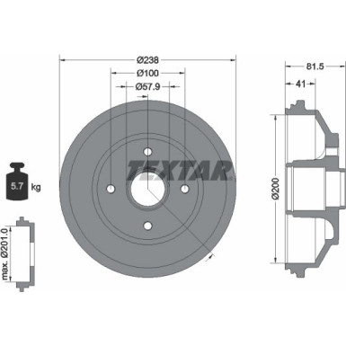 Bremstrommel. Suzuki T. Splash/Swift 1.0-1.5 05 | 94043000 Bremstrommel. Suzuki T. Splash/Swift 1.0-1.5 05 | 94043000