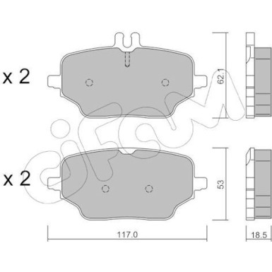 CIFAM Bremsbelagsatz, Scheibenbremse | 822-1273-0