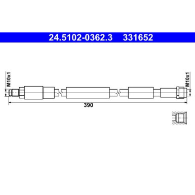ATE Bremsschlauch | 24.5102-0362.3