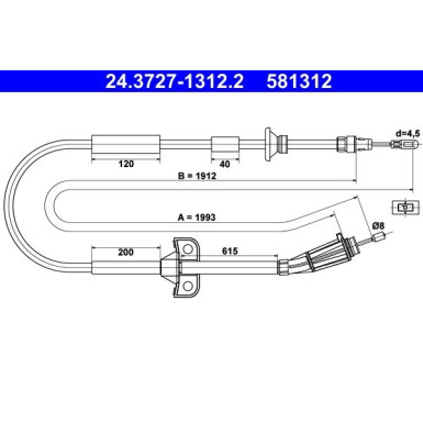 24.3727-1312.2 Seilzug, Feststellbremse