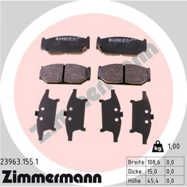 ZIMMERMANN Bremsbeläge ZIMMERMANN Bremsbeläge