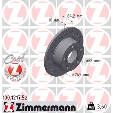 12 482 009 Sport Bremsscheibe HA Sport AUDI 100,A6,VW Passat,SKODA 91 SPORT Z 100.1217.52