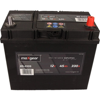 Maxgear Autobatterie 12V 45Ah/330A L- 238X129X227 L/Breite/Höhe Japan/Korea-Schellen | 545155033 D722