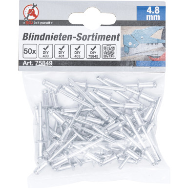 BGS Blindnieten-Sortiment Ø 4,8 mm 50-tlg BGS Do it yourself 75849