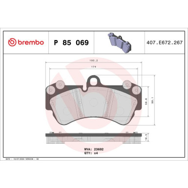 BREMBO Bremsklötze VA PORSCHE Cayenne VW Touareg 02-13 PRIME LINE P 85 069