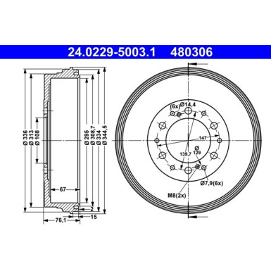 BREMSTROMMEL | 24.0229-5003.1