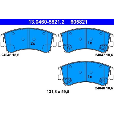 BREMSBELAGSATZ MAZDA P. 6 2,0-2,3 02-07131,8 X 59,5 X 18,6Z CZUJNIKIEM | 13.0460-5821.2 BREMSBELAGSATZ MAZDA P. 6 2,0-2,3 02-07131,8 X 59,5 X 18,6Z CZUJNIKIEM | 13.0460-5821.2
