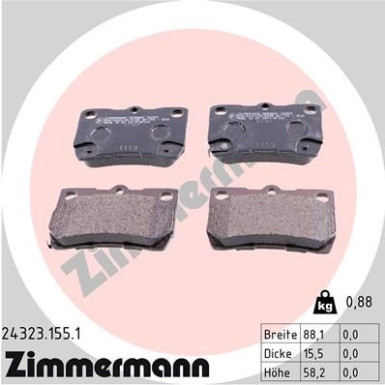 ZIMMERMANN Bremsbeläge ZIMMERMANN Bremsbeläge