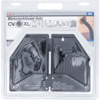 BGS Winkelschlüssel-Satz Zollmaße/metrisch Innensechskant 30-tlg BGS Do it yourself 810