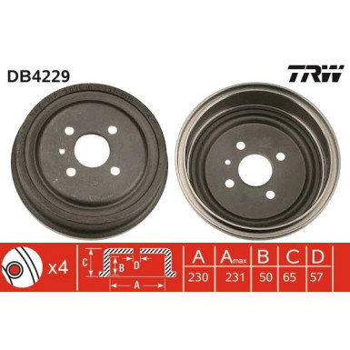 TRW Bremstrommel | DB4229