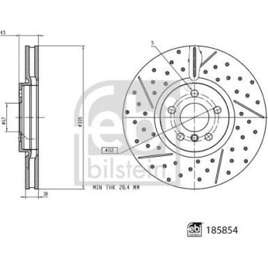 FEBI BILSTEIN Bremsscheibe 185854