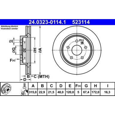 Bremsscheibe Opel T. Insignia 1.4-2.8 08- Power Disc PowerDisc 24.0323-0114.1