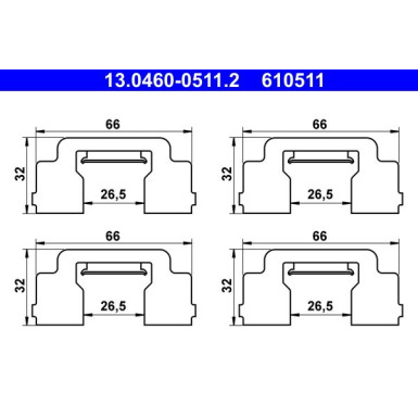ZUBEHÖRSATZ, SCHEIBENBREMSBELAG | 13.0460-0511.2