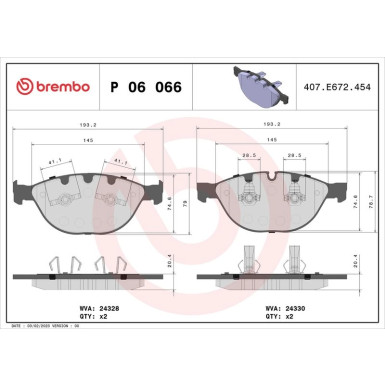 BREMBO Bremsklötze VA BMW 5, 6 01-10 PRIME LINE P 06 066