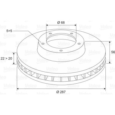 VALEO Bremsscheibe 186264 VALEO Bremsscheibe 186264