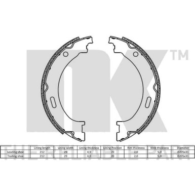 2793805 Bremsbackensatz, Feststellbremse 2793805 Bremsbackensatz, Feststellbremse