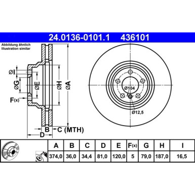BREMSSCHEIBE BMW P. 7 4,4-6,0 03-08374 X 36WYSOKO NAW?GLANY | 24.0136-0101.1