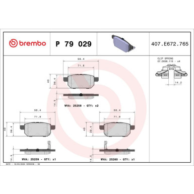 BREMBO Bremsklötze HA | SUZUKI Swift 10 | P 79 029