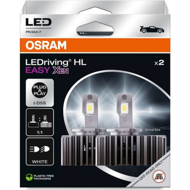 LEDriving® HL EASY D5S 50W PK32d-7 6000K White Osram | 2 Stück | 66540DWESY-2HB
