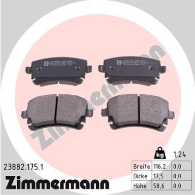 ZIMMERMANN Bremsbelagsatz, Scheibenbremse | 23882.175.1