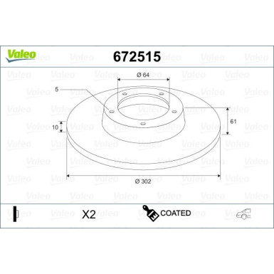VALEO Bremsscheibe | 672515