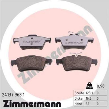 ZIMMERMANN Bremsbeläge 24137.968.1