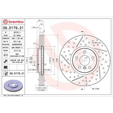 Bremsscheibe VA MINI Clubman, Countryman 14 PRIME LINE - UV Coated 09.D179.21