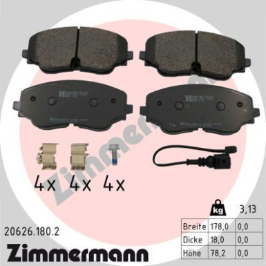 ZIMMERMANN Bremsbelagsatz, Scheibenbremse | 20626.180.2