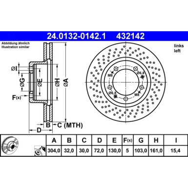 ATE Bremsscheibe | 24.0132-0142.1