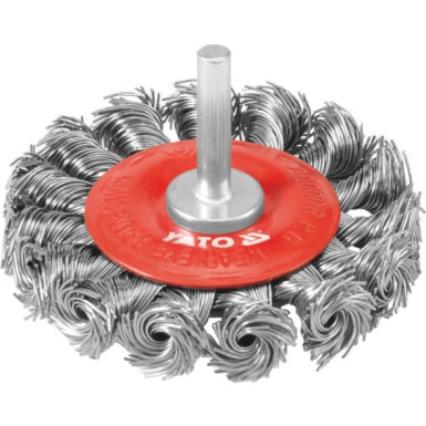 YT-4759 Drahtbürsten Scheibenbürste Rundbürste 75 mm Stahl Stiehlbürste Schaft 6mm