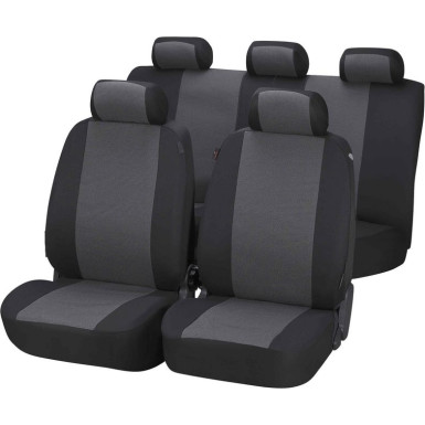 Autositzbezug Pineto | 2VS 2tlg 5NS 1RS 6tlg, schwarz-grau | 12435