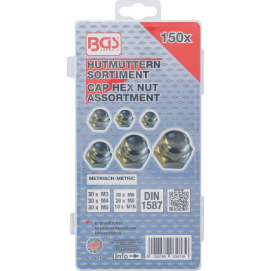 BGS Hutmuttern-Sortiment | 150-tlg | 14130