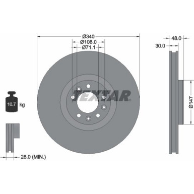 Bremsscheibe Peugeot S. 508 2.0Hdi/407 3.0Hdi 340Mm PRO 92256003